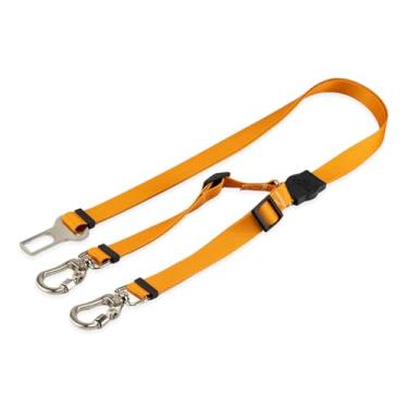 Imagem de Mood Pet Cinto De Segurança Pet Duplo Universal Cachorro Gato Cães Gatos Carro Coleira Adaptador Ajustável (Caramel)
