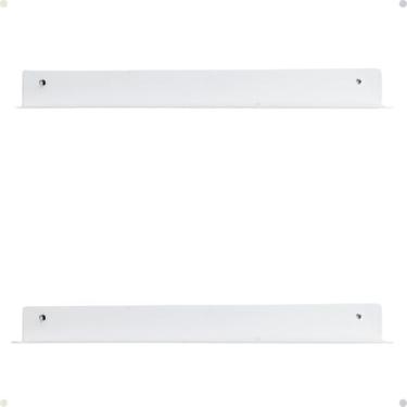 Imagem de Kit 2 Prateleiras Metal Cozinha Suporte Banheiro Porta Shampoo Condicionador Sabonete Líquido Temperos Cor Preto Branco (Branco)