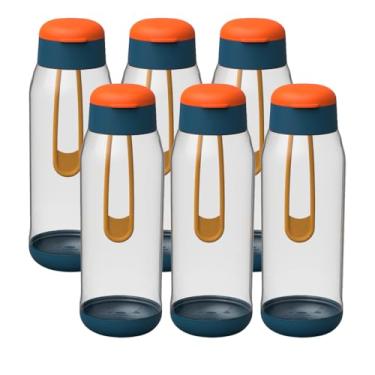 Imagem de Kit 6 Garrafinha Água Squeeze Esporte 550ml Alça Resistente Bpa Free Escritório Academia (Verde)