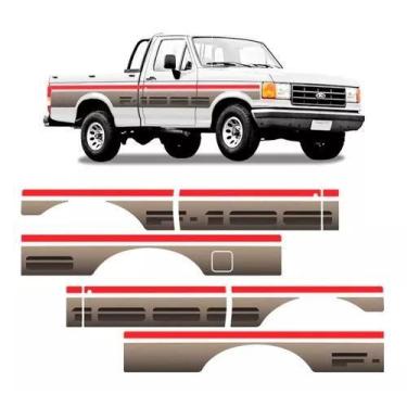 Imagem de Kit Adesivo Faixa Lateral Ford F1000 Super Série Cs Ouro - Resitank