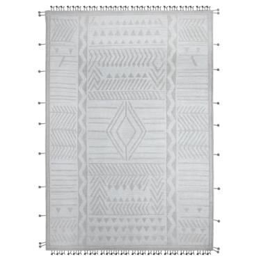 Imagem de Shahbanu Rugs Tapete oriental branco atado à mão de lã pura Beni Ourain design geométrico (10'x14'5.1 cm)