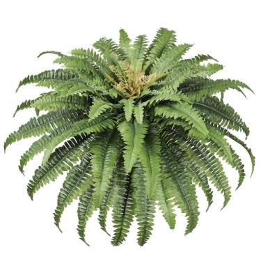 Imagem de Galebeiren Samambaias artificiais para atividades ao ar livre, 114 cm, grandes samambaias falsas, 63 frondas, planta falsa de samambaia de Boston para plantador, jardim, quintais, decoração de casa de