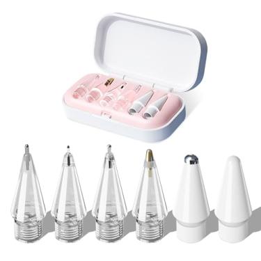 Imagem de Pontas de lápis 6 em 1 atualizadas para Apple Pencil Pro, capa de substituição para Apple Pencil USB-C/2ª/geração 1ª, pontas de caneta para iPad com caixa de armazenamento, acessórios para iPad Pencil