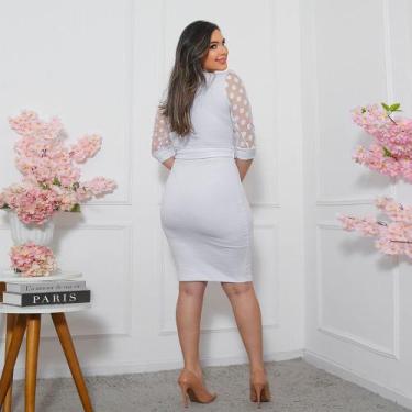 Imagem de Vestido Tubinho Princesa Moda Evangélica Cinto Lindo Festa Oferta - Un