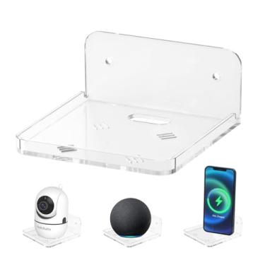 Imagem de Prateleiras de acrílico para monitor de bebê, prateleiras de banheiro de 9,9 x 9,9 x 4,6 cm, para banheiro, suporte de parede, para Echo Dot, Echo Pop, organizador de prateleiras para banheiro,