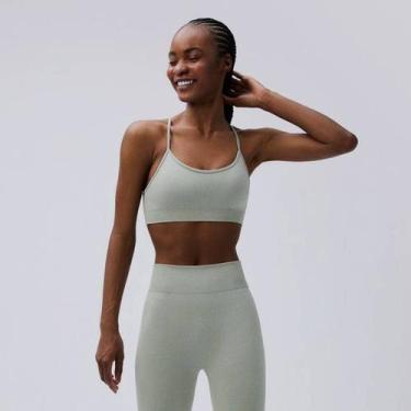 Imagem de Top Hering Sports Rajado Feminino Verde Mescla, G
