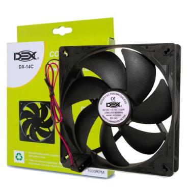 Imagem de Cooler Fan Ventoinha DEX DX-14C c/ Rolamento 140x140x25mm 14cm Pc Font