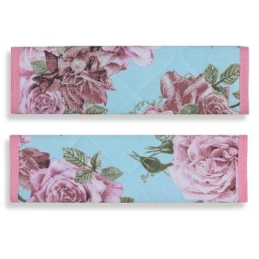 Imagem de Puxador Grande De Geladeira Ou Armário Floral Azul  2 Unidades - Recan