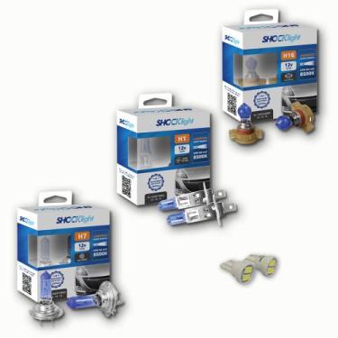 Imagem de Lâmpada super brancas 8500k alto baixo milhas H7 H1 H16 W5W - SHOCKLIG