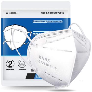 Imagem de Máscara Respiratória KN95 Branca WWDoll 5 Camadas c Anvisa