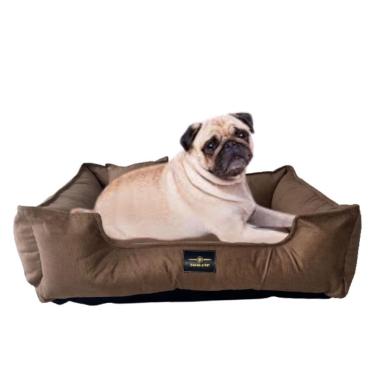 Imagem de Caminha Para Cachorro Gato Cochilo Pet G Veludo Suede Marrom