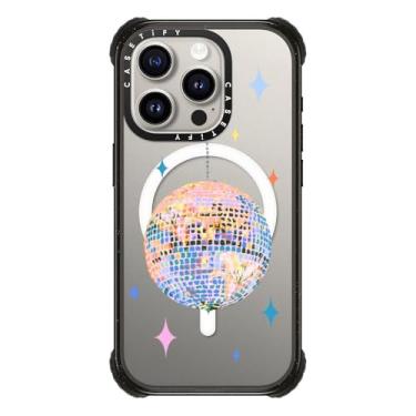 Imagem de CASETiFY Capa Ultra Impact para iPhone 15 Pro [Forte Fina/3,5 m 5X Proteção contra quedas de grau Militray/Compatível com Magsafe] - Disco - Preto Transparente