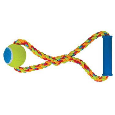 Imagem de JAMBO PET Brinquedo para Cachorro, Puxador Bola de Tênis com Alça, para Morder e Brincar - Colorido