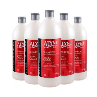Imagem de Kit 5 Und Shampoo Alyne Profissional Coco Reparação Profunda 1l