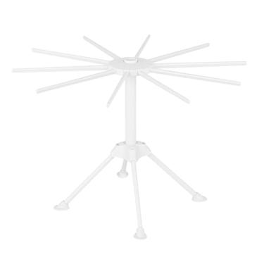 Imagem de Restaurantware -Met Lux Escorredor de macarrão dobrável de 28 cm, 1 suporte de árvore de macarrão espaguete - 10 alças de barra, configuração rápida, secador de macarrão doméstico de plástico branco