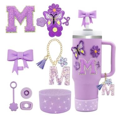 Imagem de XIANGYUAN Conjunto de 12 peças de acessórios para copo Stanley Cup 850 g 1,134 g copo com alça, incluindo capa de canudo de silicone e bota, tampa à prova de derramamento, pingentes Stanley, pingente