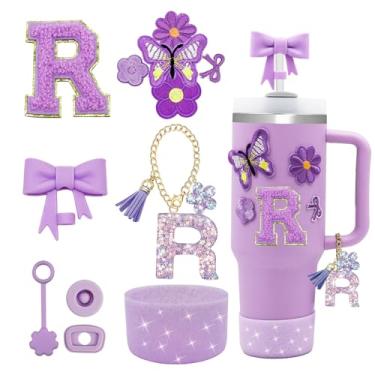 Imagem de XIANGYUAN Conjunto de 12 peças de acessórios para copo Stanley Cup 850 g 1,134 g copo com alça, incluindo capa de canudo de silicone e bota, tampa à prova de derramamento, pingentes Stanley, pingente