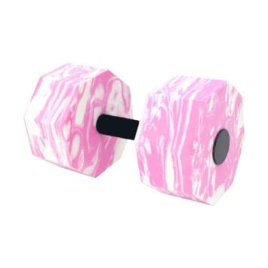 Imagem de Colaxi Peso da água, fitness aquática de halteres, barra de mão, exercícios, leves, aeróbicos aquáticos para exercícios de piscina, para homens iniciantes, Rosa Branco