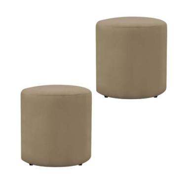Imagem de Kit 2 Puff Banqueta Viena Decorativo Multiuso Revestido Tecido - DVC H