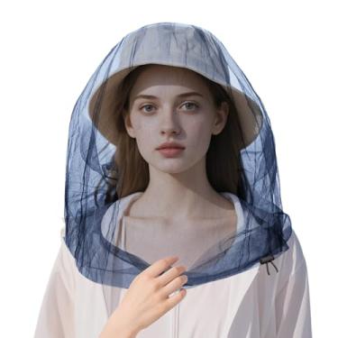 Imagem de Mosquiteiro extragrande, 106 x 63 cm, rede de mosquiteiro ultra grande, rede de malha para rosto e pescoço, serve para todos os chapéus para acampamento ao ar livre, caminhadas, pesca, jardinagem
