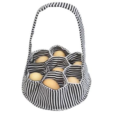 Imagem de Cesta de ovos para ovos frescos, cesta de tecido para coletar ovos com 7 bolsas, bolsa portátil para ovos de galinha, galinha, pato, família, jardim, fazendas, espremedores
