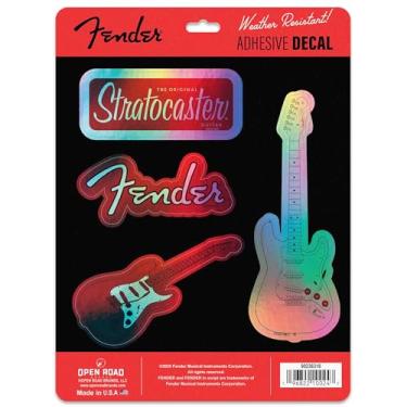 Imagem de Decalques de vinil adesivos Fender Stratocaster - Conjunto icônico de adesivos de para-choque para laptop, estojo de guitarra ou garrafa de água
