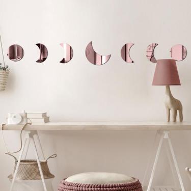 Imagem de Espelho Decorativo Fases da Lua Rose - Inove Papéis de Parede