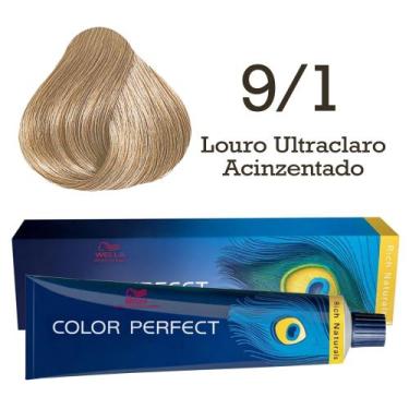 Imagem de Coloração Color Perfect 9/1 Louro Ultraclaro Acinzentado  Wella - Well
