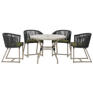 Imagem de  Mesa com 4 Cadeiras de Jantar Roma 100cm e Noronha em Aluminío
