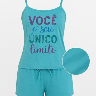 Imagem de Pijama Baby Doll Malha Feminino Estampado com Bichinhos Fofos Short e 