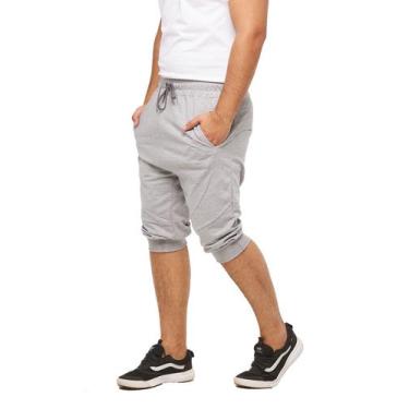 Imagem de Bermuda Moleton Masculina Konoa Skinny Fitness, Cinza claro, P, Mascul