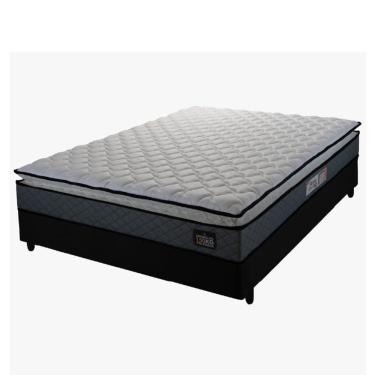 Imagem de Cama Casal Colchão Espuma D33 Pillow Top Millenium 138x188x57cm Cinza/Preto Hellen - Suporta até 120kg por Pessoa Cinza