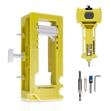 Imagem de Kit de instalação de dobradiça de porta e trava de porta, kit de instalação de dobradiça e trinco Modelo de encaixe de dobradiça de porta ABS para pontuação e cinzelamento precisos (verde)