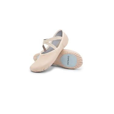 Imagem de Capezio Sapatilha feminina de couro Juliet Ballet, Rosa claro, 8.5 Wide