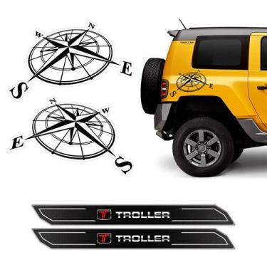 Imagem de Kit Adesivo Troller 2015 Rosa Dos Ventos + Soleira Protetora - SPORTIN