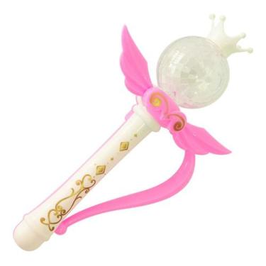 Imagem de Varinha Mágica Encantada Luzes Rosa Branca Menina Fada - NoBrand