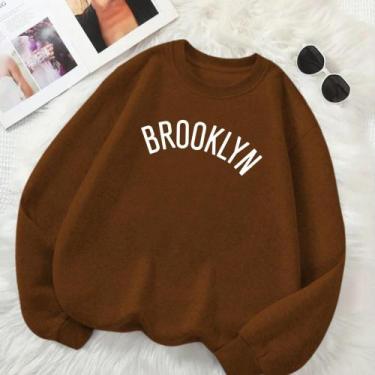 Imagem de Moletom Unissex Feminino Masculino GOLA CARECA Estamp Brooklyn Inverno