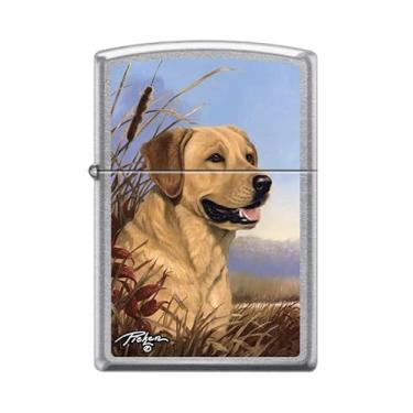 Imagem de Zippo Isqueiro - Para Linda Picken Dog Labrador Pintura Street Chrome À Prova De Vento #Z5361