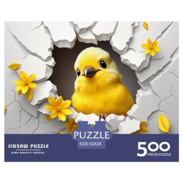 Imagem de Quebra-cabeça animal 3D de pássaros 500 peças para adultos divertido decoração de casa jogo educativo brinquedo alívio de estresse jogo intelectual desafio educacional 500 peças (52 x 38 cm)