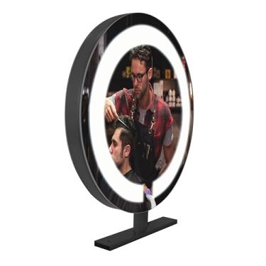 Imagem de Espelho Redondo 60cm Bancada Duplo E Iluminação 3 Leds