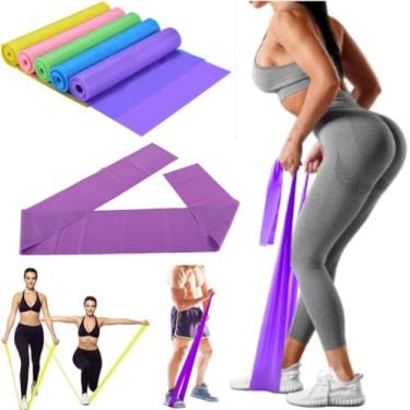 Imagem de KIT 3 Faixas de Resistência com intensidades diferentes Para Exercícios Alongamento Yoga Pilates Fortalecimento Elástico DM SHOPP
