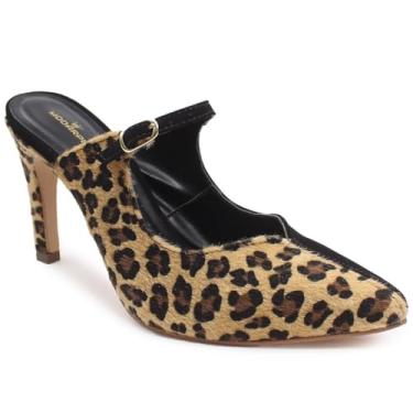Imagem de Scarpin Mule Modarpe Salto Alto Confortável Moderno S17 (Onça Preto, BR, Adulto, Numérico, 34)