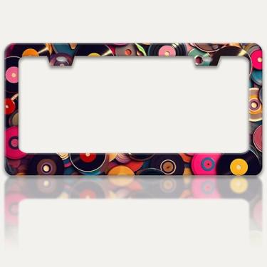 Imagem de Suporte de placa de licença de CD de música, suporte de placa de carro, suporte de acessórios automotivos, molduras engraçadas de placa de licença de aço inoxidável com parafusos para mulheres e