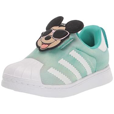 Imagem de adidas Originals Tênis infantil unissex Superstar 360, Meia hortelã/Core preto/Ftwr branco, 5.5 Toddler