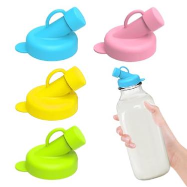 Imagem de Tampas de silicone para garrafa de leite de 48 mm – tampas de bico à prova de vazamento para Stanpac, Libbey, estocar sua casa, The Dairy Shoppe – tampas de substituição inodoras e sem BPA (pacote com