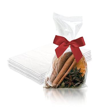 Imagem de PUREVACY Sacos de poliéster reforçados transparentes – 10 x 5 x 20 cm, pacote com 1000 sacos de plástico reforçados laterais, à prova de vazamento, para embalagem, presentes, lembrancinhas, frutas