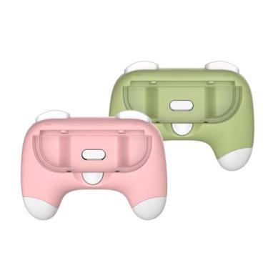 Imagem de XHSESA Handle Grips for Switch 2, ABS Durable Gaming Cartoon joystick for JoyCon controller (Pink+Green)