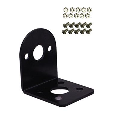 Imagem de Suporte de montagem de motor preto DC Gear, ferro antiferrugem, caixa de engrenagem em forma de L, suporte de motor de redução de engrenagem, 25mm