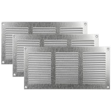 Imagem de Vent Systems Tampa de ventilação galvanizada de 30,5 cm x 15,4 cm Grelha de retorno de ar de metal com tela de proteção contra pragas Capa de ventilação HVAC para melhoria da casa capa de duto de
