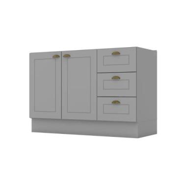 Imagem de Balcão Modulado de Pia 120cm 2 Portas 3 Gavetas Emily Henn (sem Tampo)